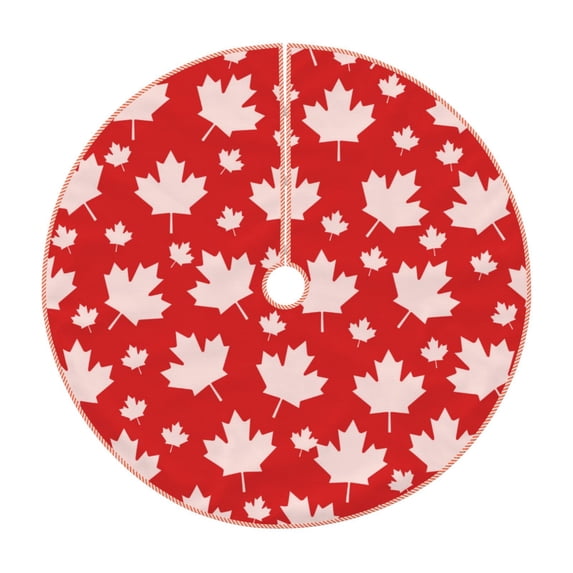 Bingfone Christmas Tree Skirt Mat Christmas Decoration Interior 30"-Maple Leaves