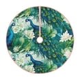 thumbnail image 1 of Bingfone Christmas Tree Skirt Mat Christmas Decoration Interior 30" -Peacock And Flowers, 1 of 6