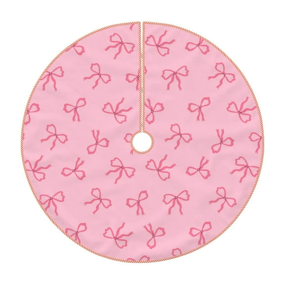 Bingfone Christmas Tree Skirt Mat Christmas Decoration Interior 30" -Pink Bows