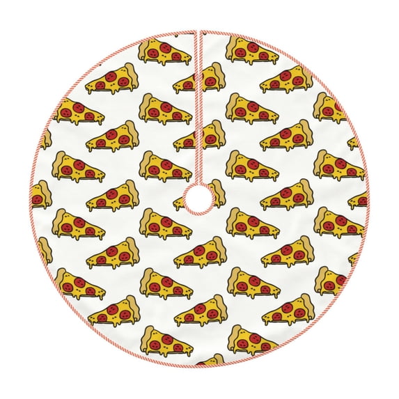 Bingfone Christmas Tree Skirt Mat Christmas Decoration Interior 30" -Pizza
