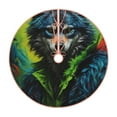 thumbnail image 1 of Bingfone Christmas Tree Skirt Mat Christmas Decoration Interior 30" -Realistic Style Wolf Warrior, 1 of 6