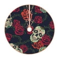 thumbnail image 1 of Bingfone Christmas Tree Skirt Mat Christmas Decoration Interior 30"-Roses Skulls, 1 of 8