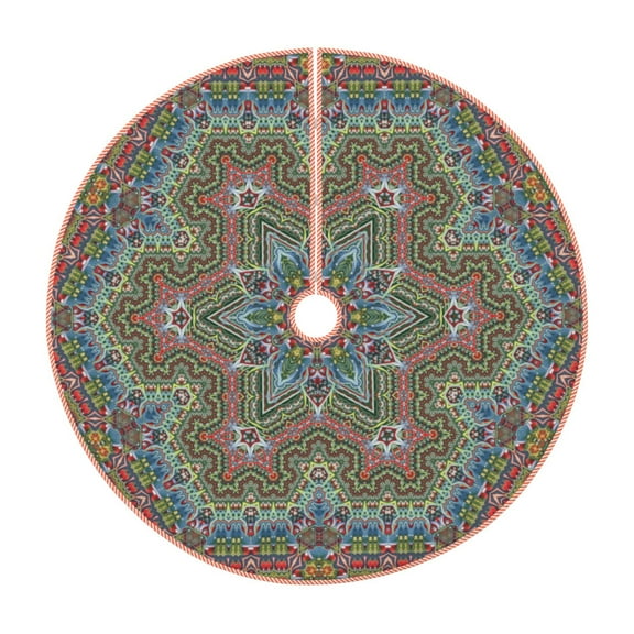 Bingfone Christmas Tree Skirt Mat Christmas Decoration Interior 30" -Snowflake Colorful