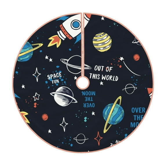 Bingfone Christmas Tree Skirt Mat Christmas Decoration Interior 30"-Space