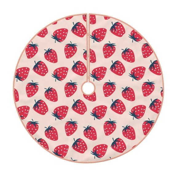 Bingfone Christmas Tree Skirt Mat Christmas Decoration Interior 30" -Strawberry
