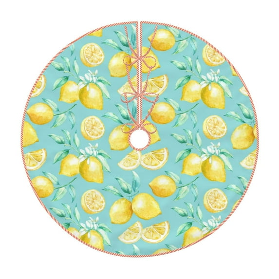 Bingfone Christmas Tree Skirt Mat Christmas Decoration Interior 30"-Yellow Lemon