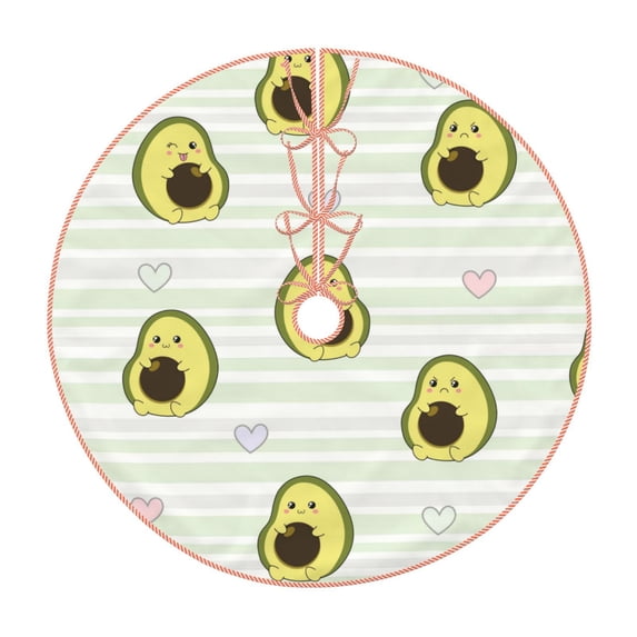 Bingfone Christmas Tree Skirt Mat Christmas Decoration Interior 36"-Avocado Of A Hear