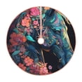 thumbnail image 1 of Bingfone Christmas Tree Skirt Mat Christmas Decoration Interior 36" -Colorful Floral Patterned Horse, 1 of 6