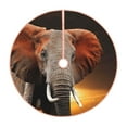 thumbnail image 1 of Bingfone Christmas Tree Skirt Mat Christmas Decoration Interior 36"-Elephant Sunset In Kenya, 1 of 8