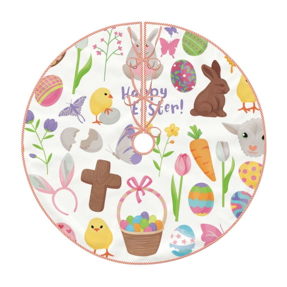 Bingfone Christmas Tree Skirt Mat Christmas Decoration Interior 36"-Happy Easter1