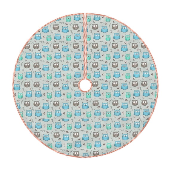 Bingfone Christmas Tree Skirt Mat Christmas Decoration Interior 36"-Owl