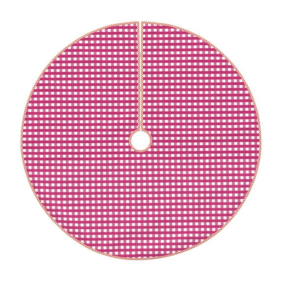 Bingfone Christmas Tree Skirt Mat Christmas Decoration Interior 36"-Pink Gingham