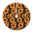 thumbnail image 1 of Bingfone Christmas Tree Skirt Mat Christmas Decoration Interior 36" -Red Black Plaid Sunflower, 1 of 6