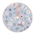 thumbnail image 1 of Bingfone Christmas Tree Skirt Mat Christmas Decoration Interior 48"-Blue Butterfly, 1 of 8