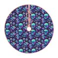 thumbnail image 1 of Bingfone Christmas Tree Skirt Mat Christmas Decoration Interior 48" -Blue Flower Skull, 1 of 6