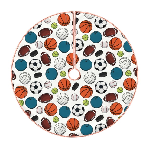 Bingfone Christmas Tree Skirt Mat Christmas Decoration Interior 48" -Color Balls