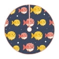 thumbnail image 1 of Bingfone Christmas Tree Skirt Mat Christmas Decoration Interior 48"-Cute Puffer Fish, 1 of 8