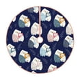 thumbnail image 1 of Bingfone Christmas Tree Skirt Mat Christmas Decoration Interior 48" -Mom And Baby Owls, 1 of 6