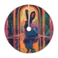 thumbnail image 1 of Bingfone Christmas Tree Skirt Mat Christmas Decoration Interior 48" -Neon Rabbit In Archway, 1 of 6