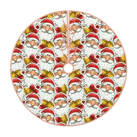 Bingfone Christmas Tree Skirt Mat Christmas Decoration Interior 48" -Santa Claus bells