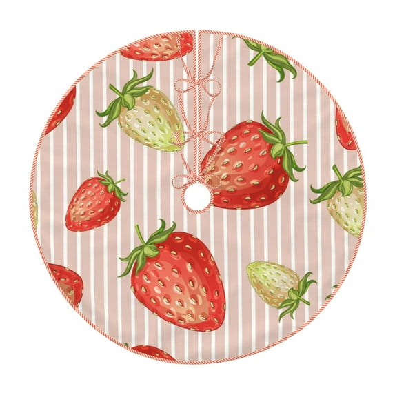 Bingfone Christmas Tree Skirt Mat Christmas Decoration Interior 48"-Strawberries
