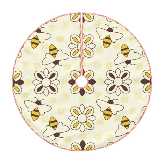 Bingfone Christmas Tree Skirt Mat Christmas Decoration Interior 48" -Sweet Bee