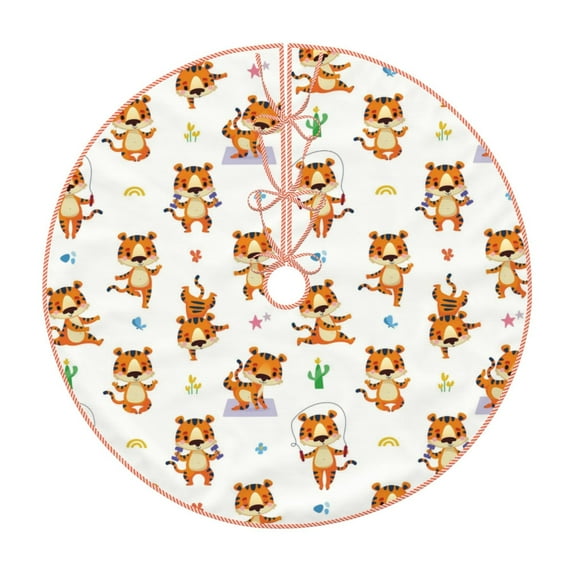 Bingfone Christmas Tree Skirt Mat Christmas Decoration Interior 48"-Tigers Go In For Sports