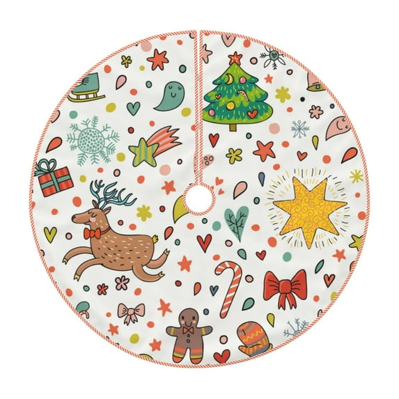 Bingfone Christmas Tree Skirt Mat Christmas Decoration Interior 48"-Winter Christmas