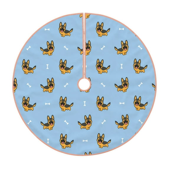 Bingfone Christmas Tree Skirt Mat Christmas Decoration Interior -Cute Puppy