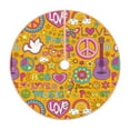 thumbnail image 1 of Bingfone Christmas Tree Skirt Mat Christmas Decoration Interior -Peace Love And Dove Flower Power, 1 of 8