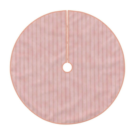 Bingfone Christmas Tree Skirt Mat Christmas Decoration Interior -Pink Stripes