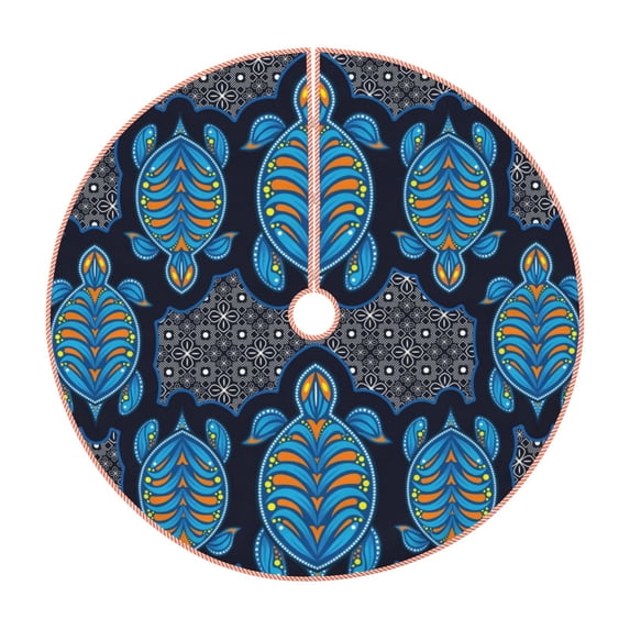 Bingfone Christmas Tree Skirt Mat Christmas Decoration Interior -Turtle