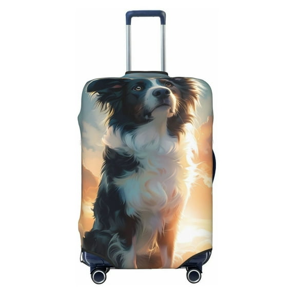 Bingfone Cloud Border Collie Luggage Cover Washable Suitcase Cover Protector Anti-scratch Suitcase cover Fits 18-32 Inch Luggage (No luggage included)