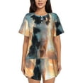 thumbnail image 1 of Bingfone Cloud Border Collie Print Pajamas Sets for Women Soft Short-Sleeved Pjs with Lounge Shorts Two Piece Sleepwear, 1 of 5