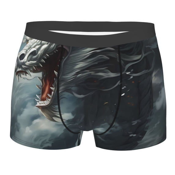 Bingfone Cloud White Dragon Men's Underwear - Casual Stretch Boxer Briefs-XX-Large