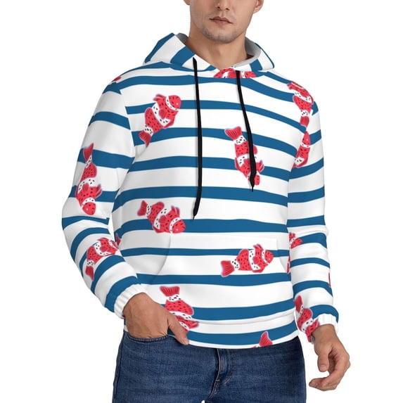 Bingfone Clown Fish Men'S Drawstring Hoodie Long Sleeve Pocket Sweatshirts-Small
