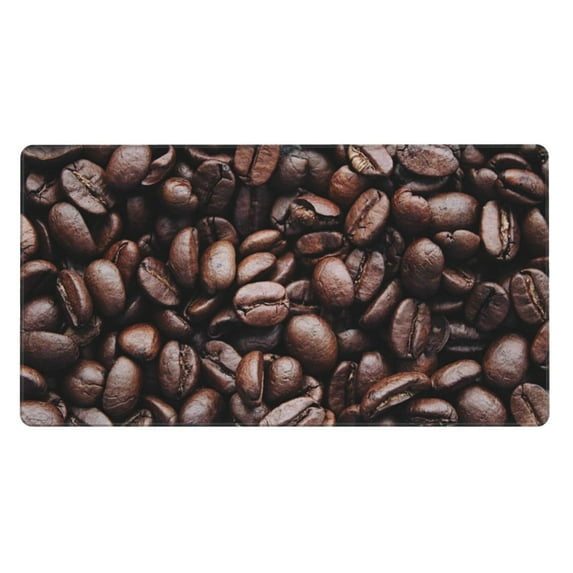 Bingfone Coffee Bean Large Gaming Mouse Pad,Extended Desk Mousepad With Stitched Edges,Non-Slip Base,Water Resist Keyboard Pad For Gamer, Office & Home, 29.5 X 16 In
