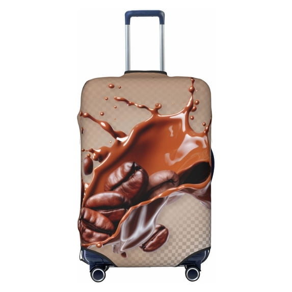 Bingfone Coffee Beans Chocolate Splash Luggage Cover Washable Suitcase Cover Protector Anti-scratch Suitcase cover Fits 18-32 Inch Luggage (No luggage included)
