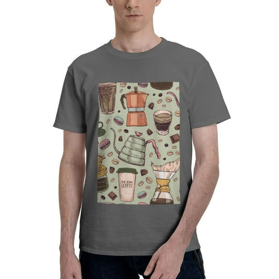 Bingfone Coffee Makers Macaroons Chocolate Men'S Loose Fit Short-Sleeve Pocket T-Shirt