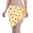 thumbnail image 1 of Bingfone Coffee Plaid Sunflower Women's Sarong Swimsuit Cover Ups Bathing Suit Coverups Chiffon Beach Wrap Skirts, 1 of 6