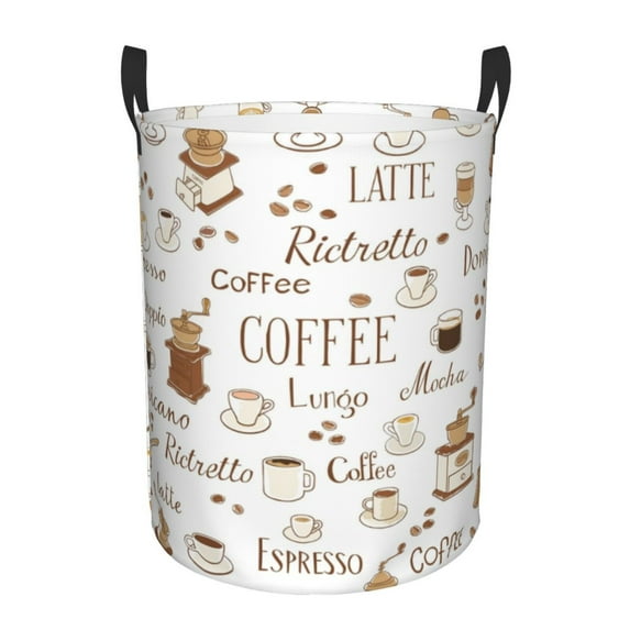 Bingfone Coffee Waterproof Foldable Laundry Hamper Bucket With Handles For Storage Bin,Clothes Hamper (Small)