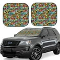 thumbnail image 1 of Bingfone Color Summer Windshield Sun Shade 2-Piece Foldable Car Front Window Sunshade for Most Sedans SUV Truck - Medium, 1 of 7