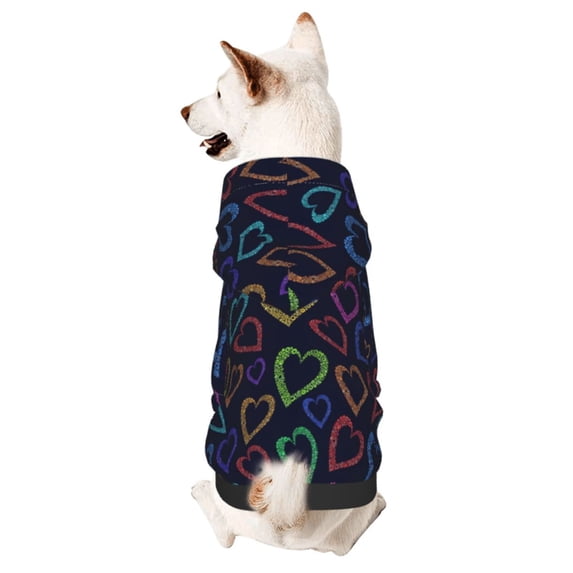 Bingfone Colored Hearts Dog Clothes Hoodie, Pet Winter Coat,Puppy Sweatshirts for Small Dogs Boy Girl,Suitable for All Breeds-Medium