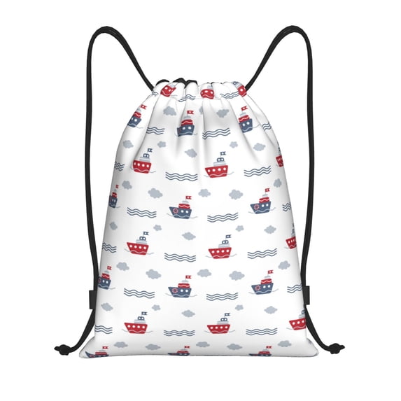 Bingfone Colored Sail Boats Drawstrings Backpacks Bags for Men Women Gym Drawstrings Bag-Small