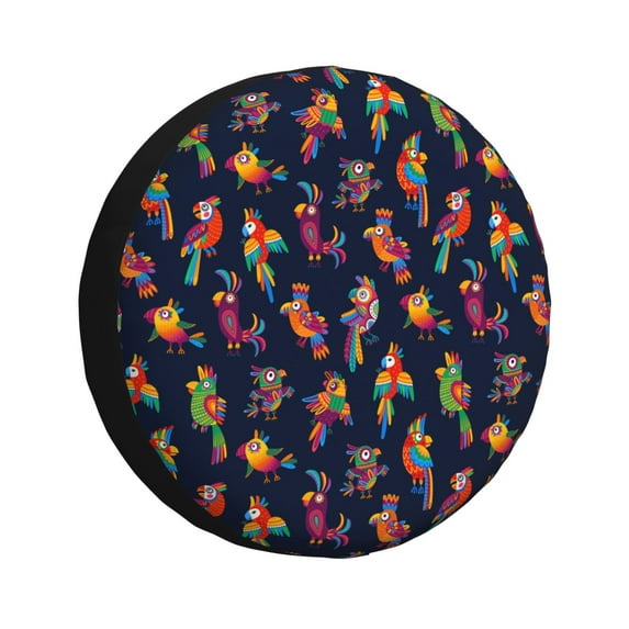 Bingfone Colorful Birds Spare Tire Cover Weatherproof Universal Wheel Protectors for RV Camper Travel Trailer SUV Truck-15 inch
