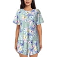 thumbnail image 1 of Bingfone Colorful Butterfly Print Pajamas Sets for Women Soft Short-Sleeved Pjs with Lounge Shorts Two Piece Sleepwear, 1 of 1