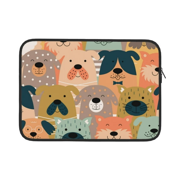 Bingfone Colorful Dogs Laptop Sleeve Case 15 Inch, 360° Protective Computer Carrying Bag