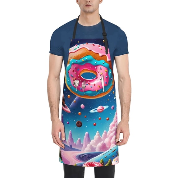 Bingfone Colorful Donut Apron Gifts For Men, Women Professional Grade Chef Apron for Kitchen,BBQ & Grill