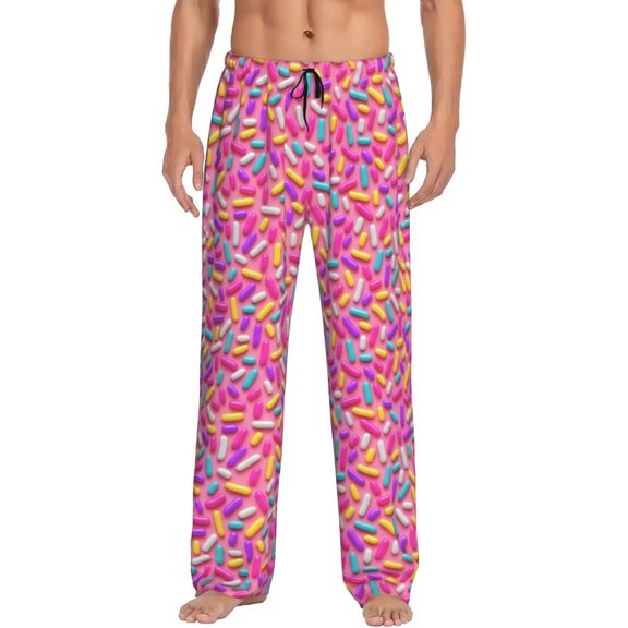Bingfone Colorful Donuts 1 Mens All Over Print Sleep Pajama Pants-Medium
