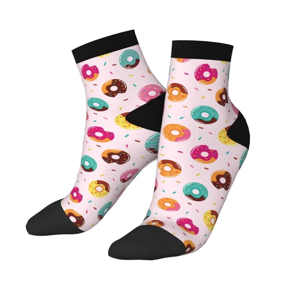 Bingfone Colorful Donuts Design Patterned Men's Women's Casual Cotton Socks